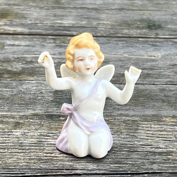 Vintage Cherubs Angel Band Porcelain Figurines Japan Violin & Conductor - Picture 8 of 14
